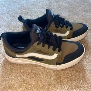 Vans Olive Green and Black Lace-up Sneakers